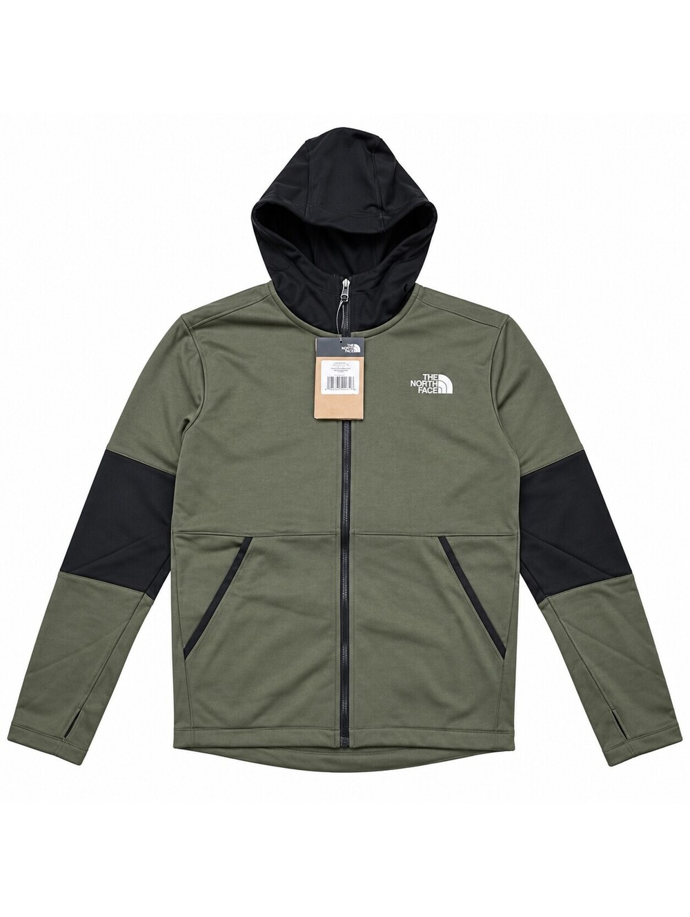THE NORTH FACE Boy's Winter Warm Full Zip Hoodie Taupe Green XL 14-16 Big Kids